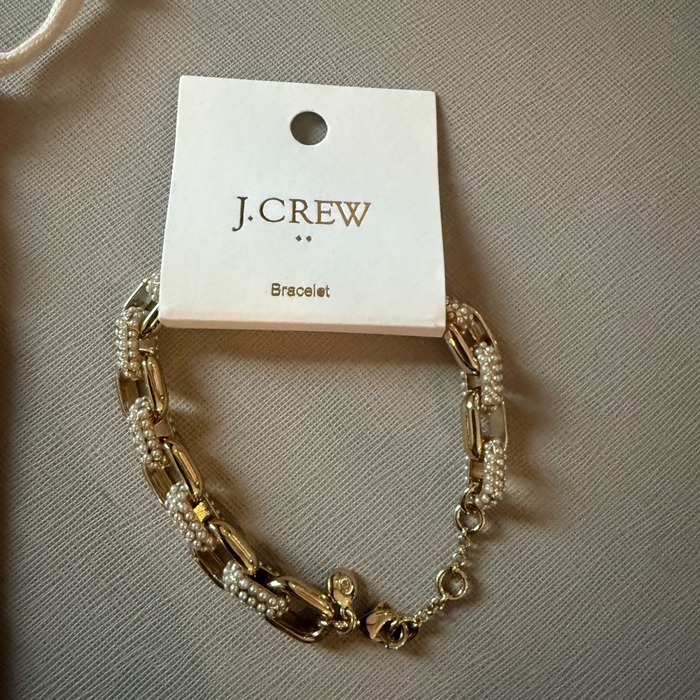 J.CREW Goldtone Faux Pearl Bracelet NWT $44.50
